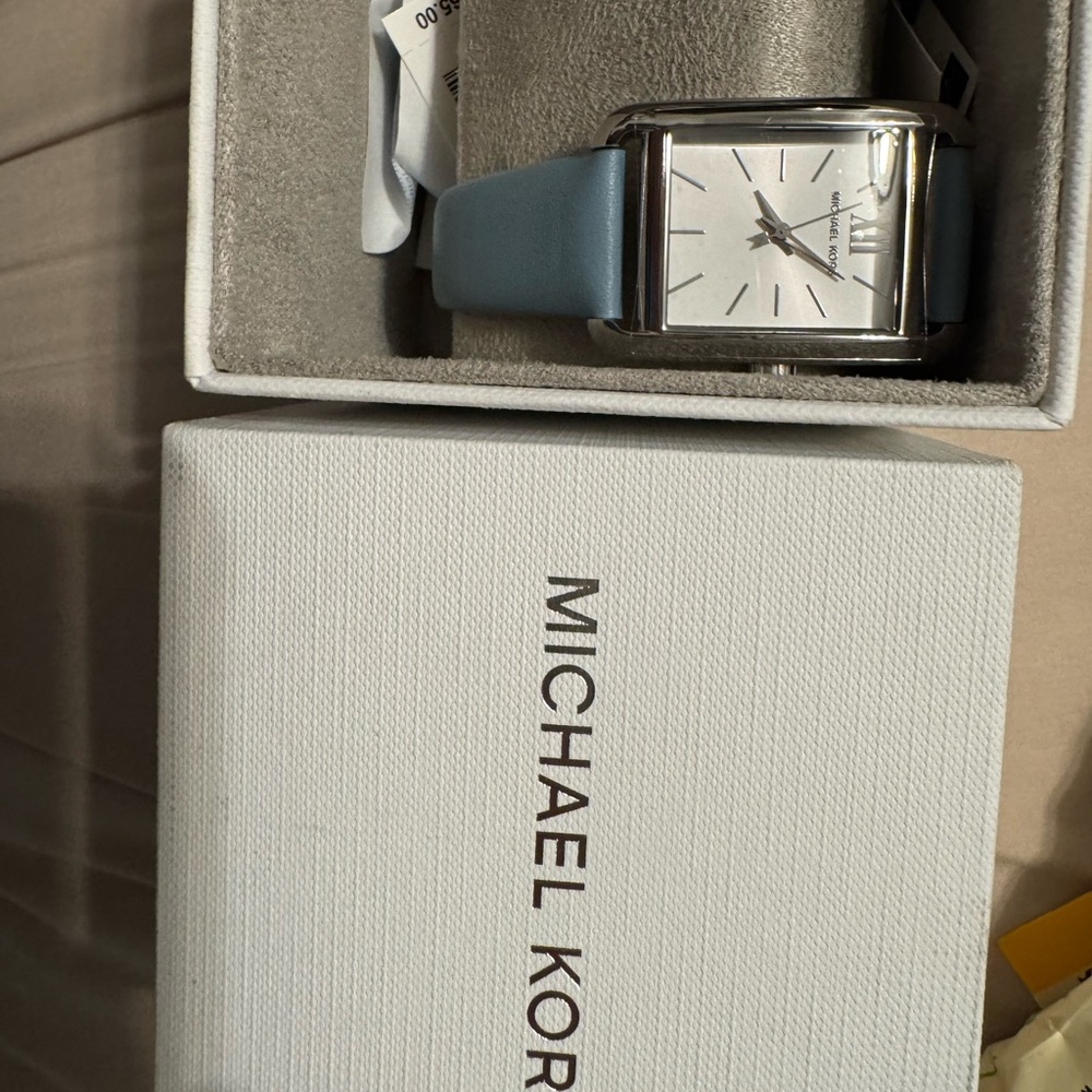 Michael Kors Silver and Blue Men's Watch